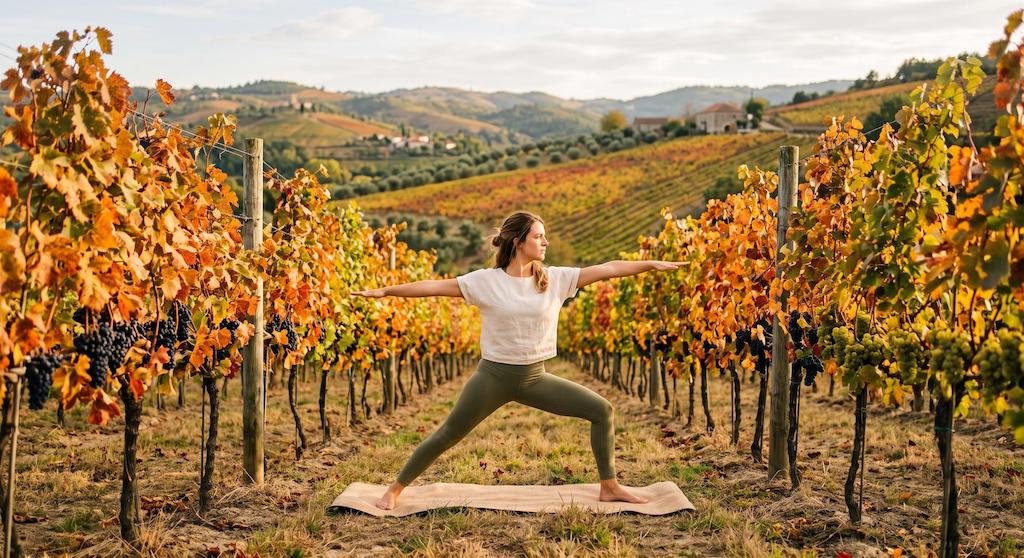 Autunno, &egrave; tempo di glamping, di meditazione e di yoga tra i filari
